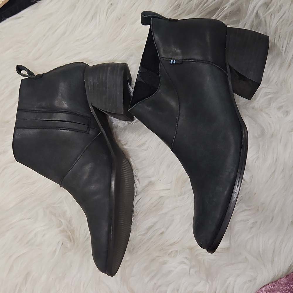 TOMS Womens Leilani Dress Boots Ankle Mid Heel 2-3 Size 8.5